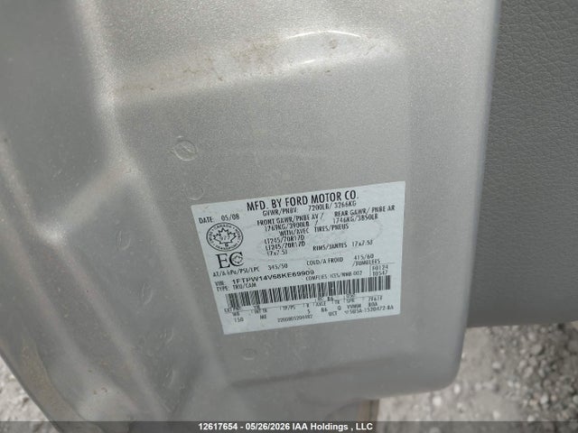 Aukcja sprzedaży 2008 Ford F-150 Fx4/king Ranch/lariat/xlt, vin: 1FTPW14V68KE69909, numer aukcji: 12617654