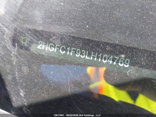 Aukcja sprzedaży 2020 Honda Civic Touring, vin: 2HGFC1F93LH104769, numer aukcji: 12617661