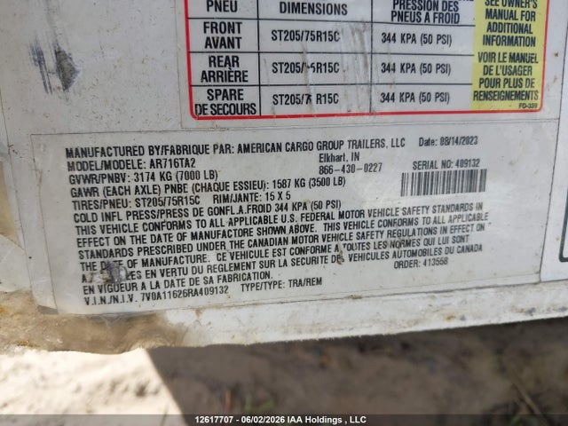 American Cargo Grp Inc Trailer 2024 7V0A11626RA409132 Image 9