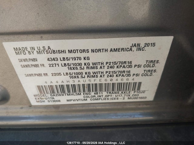 Mitsubishi RVR 2015 4A4AH3AU5FE604664 Image 19
