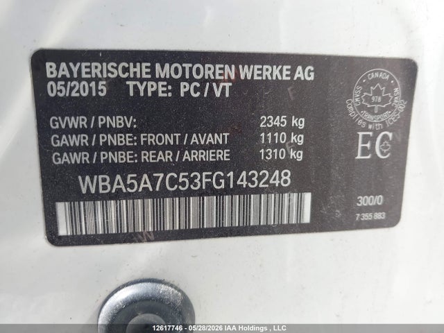 Aukcja sprzedaży 2015 Bmw 528i Xdrive, vin: WBA5A7C53FG143248, numer aukcji: 12617746