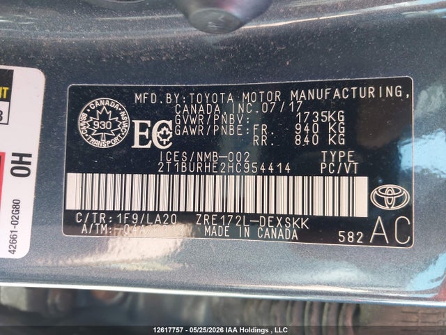 2T1BURHE2HC954414 Toyota Corolla L/le/xle/se/xse