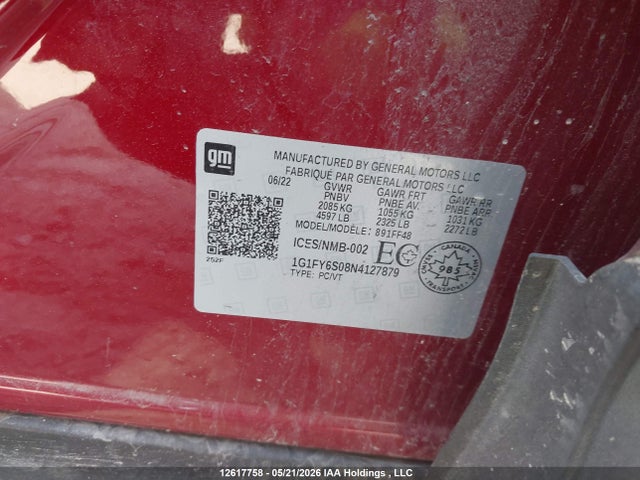Aukcja sprzedaży 2022 Chevrolet Bolt Euv Lt, vin: 1G1FY6S08N4127879, numer aukcji: 12617758