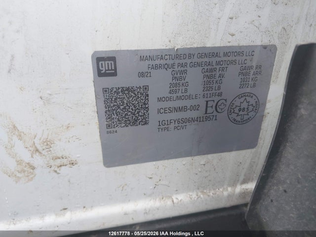 Продажа на аукционе авто 2022 Chevrolet Bolt Euv Lt, vin: 1G1FY6S06N4119571, номер лота: 12617778