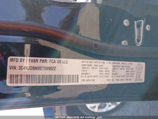 12617783 :رقم المزاد ، 3C4NJDBN9ST599022 vin ، 2025 Jeep Compass North مزاد بيع