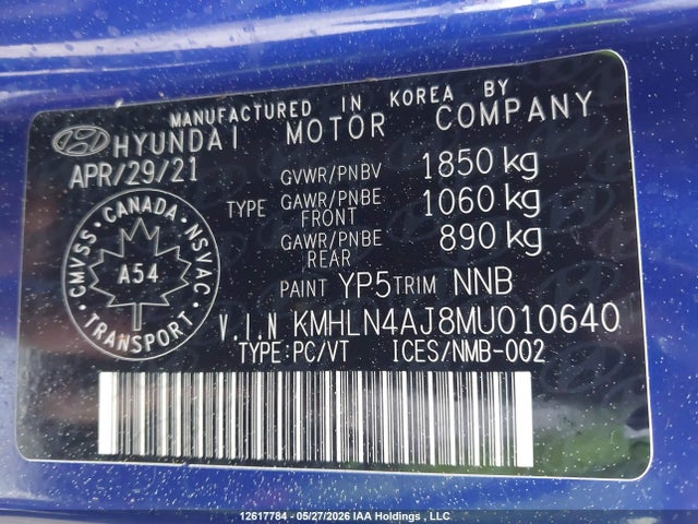 KMHLN4AJ8MU010640 Hyundai Elantra Hybrid Ultimate