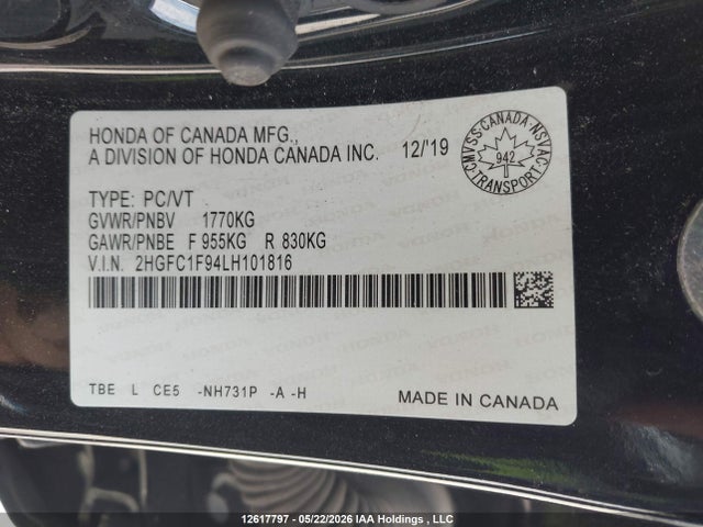 2HGFC1F94LH101816 Honda Civic Touring