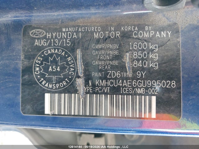 KMHCU4AE6GU995028 Hyundai ACCENT GLS