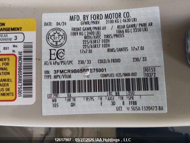 Продажа на аукционе авто 2024 Ford Bronco Sport Big Bend, vin: 3FMCR9B65RRE75001, номер лота: 12617907