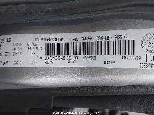 Продажа на аукционе авто 2016 Jeep Cherokee Latitude, vin: 1C4PJMCS8GW201992, номер лота: 12617948