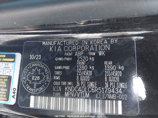 Продажа на аукционе авто 2024 Kia Ev6 Land W/gt-line Pkg 1/land W/gt-line Pkg 2, vin: KNDC4DLC6R5179434, номер лота: 12617958