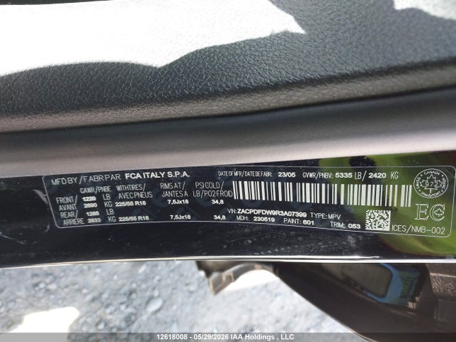 12618008 :رقم المزاد ، ZACPDFDW9R3A07399 vin ، 2024 Dodge Hornet R/t Plus مزاد بيع
