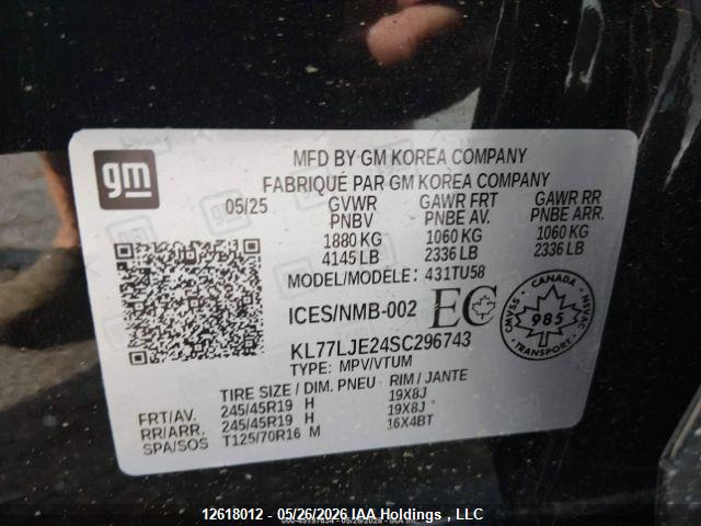 KL77LJE24SC296743 Chevrolet Trax 2rs Fwd