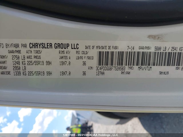 Продаж на аукціоні авто 2015 Dodge Journey Crossroad, vin: 3C4PDDGG6FT520583, номер лоту: 12617085