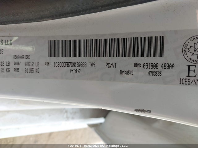 Продаж на аукціоні авто 2016 Chrysler 200 Lx, vin: 1C3CCCFB7GN130888, номер лоту: 12618075