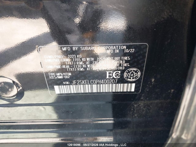 12618096 :رقم المزاد ، JF2SKELC0PH400207 vin ، 2023 Subaru Forester Wilderness مزاد بيع
