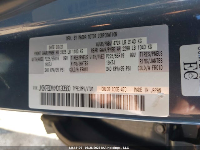 JM3KFBDMXM0130560 Mazda Cx-5 Grand Touring