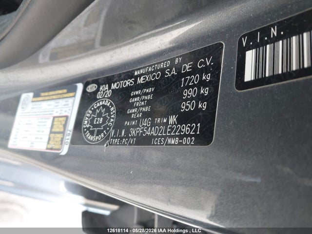 Aukcja sprzedaży 2020 Kia Forte, vin: 3KPF54AD2LE229621, numer aukcji: 12618114