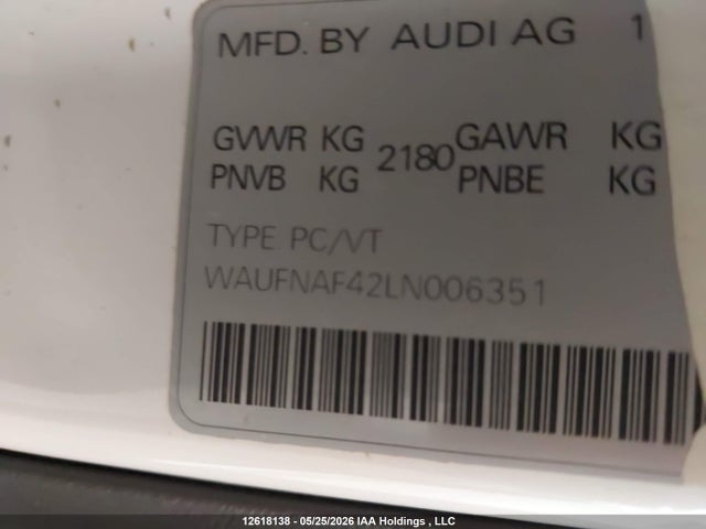 Продажа на аукционе авто 2020 Audi A4, vin: WAUFNAF42LN006351, номер лота: 12618138
