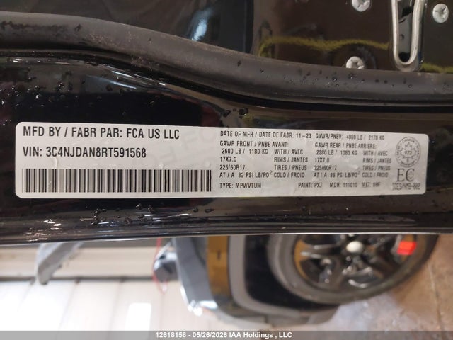 Aukcja sprzedaży 2024 Jeep Compass Sport, vin: 3C4NJDAN8RT591568, numer aukcji: 12618158
