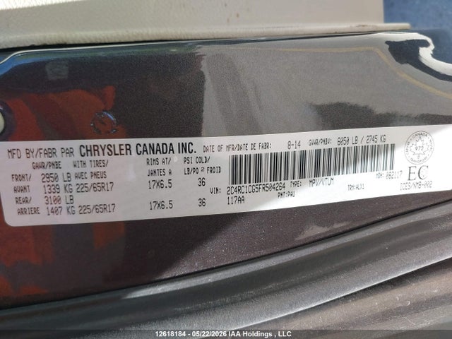 2C4RC1CG5FR504264 Chrysler Town &amp; Country
