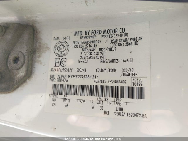 NM0LS7E72G1281211 Ford Transit Connect Xl