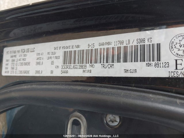 Aukcja sprzedaży 2016 Ram 3500 Laramie, vin: 3C63R3EL0GG139839, numer aukcji: 12618251