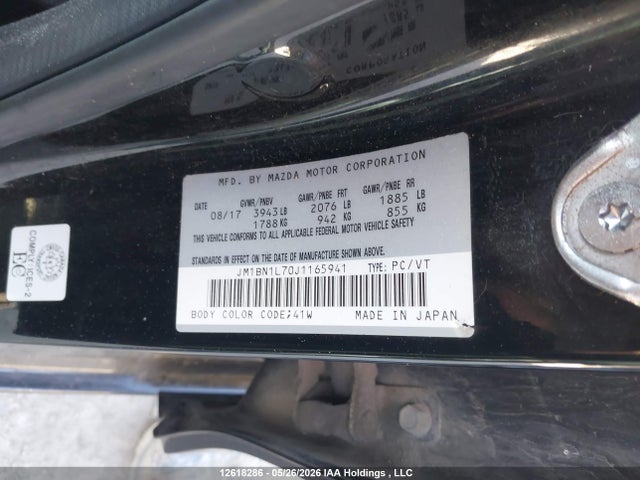 Aukcja sprzedaży 2018 Mazda Mazda3 50th Anniversary Edition/gs, vin: JM1BN1L70J1165941, numer aukcji: 12618286