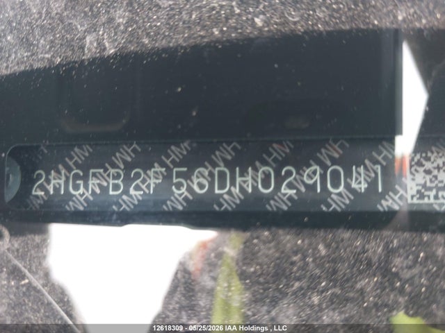 12618309 :رقم المزاد ، 2HGFB2F56DH029041 vin ، 2013 Honda Civic Ex 4dr مزاد بيع