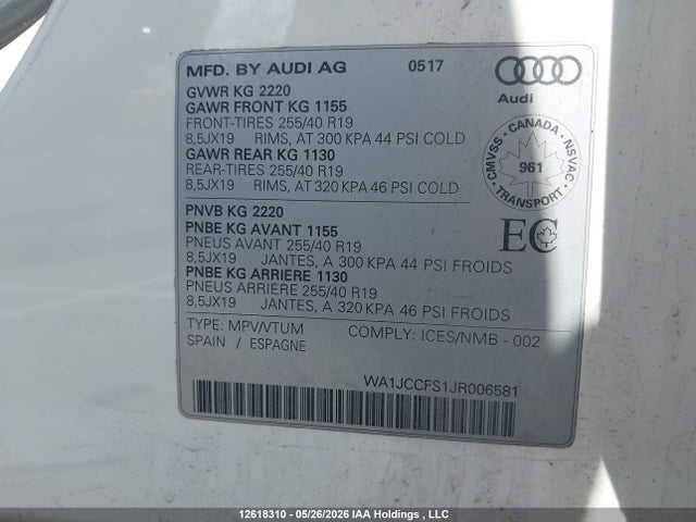 Audi Q3 2.0t Progressiv 2018 WA1JCCFS1JR006581 Image 9