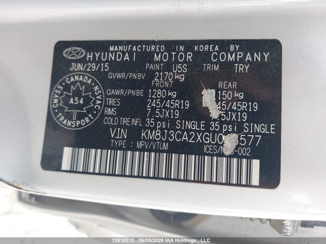 KM8J3CA2XGU043577 Hyundai Tucson