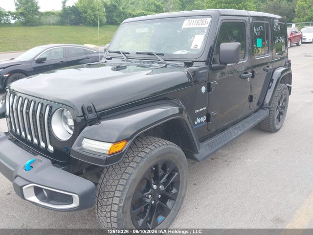 12618326 :رقم المزاد ، 1C4JJXP68PW670097 vin ، 2023 Jeep Wrangler 4xe Unlimited Sahara مزاد بيع