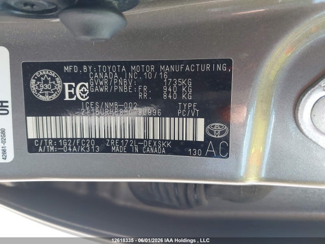Продаж на аукціоні авто 2017 Toyota Corolla, vin: 2T1BURHE8HC780896, номер лоту: 12618335