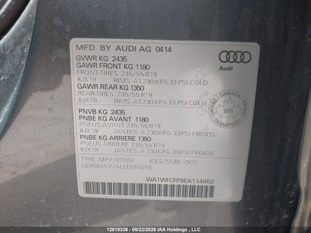 WA1WFCFP8EA114452 Audi Q5 2.0 Technik