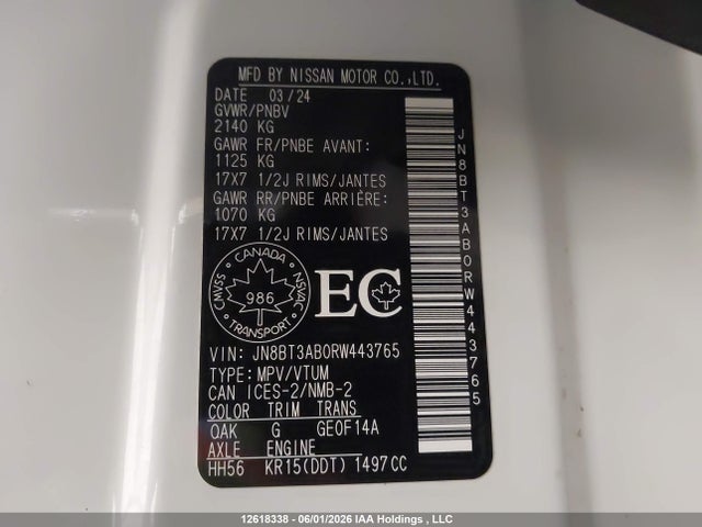 Nissan ROGUE S 2024 JN8BT3AB0RW443765 Image 19