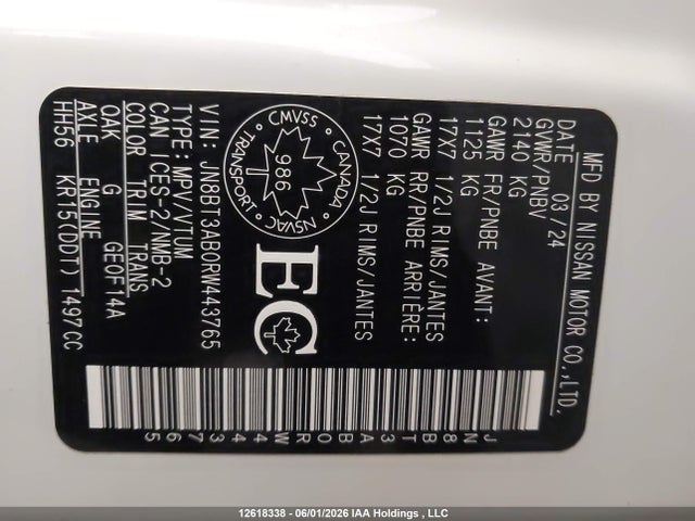 Nissan ROGUE S 2024 JN8BT3AB0RW443765 Image 9