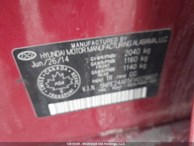 12618339 :رقم المزاد ، 5NPE24AF5FH029807 vin ، 2015 Hyundai Sonata Se مزاد بيع