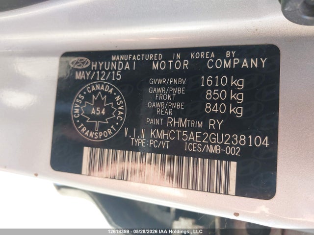 Hyundai ACCENT SE 2016 KMHCT5AE2GU238104 Image 17