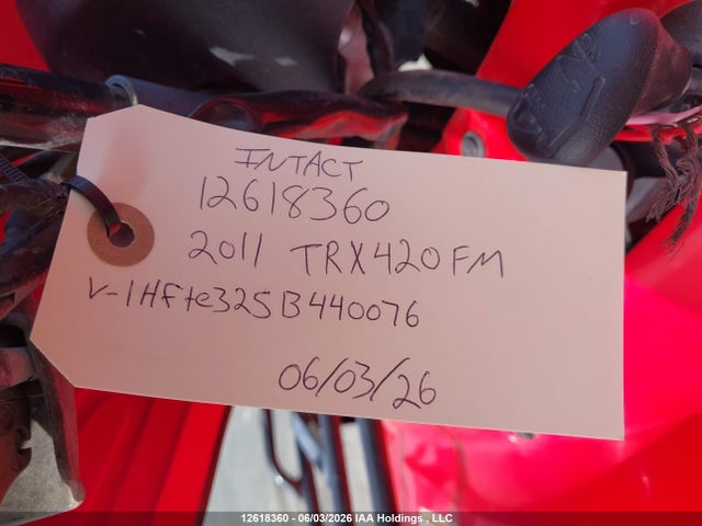 Продаж на аукціоні авто 2011 Honda Trx420 Fm, vin: 1HFTE3525B4400776, номер лоту: 12618360