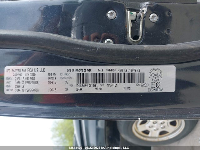 Продаж на аукціоні авто 2015 Jeep Patriot Sport/north, vin: 1C4NJRAB4FD316381, номер лоту: 12618406
