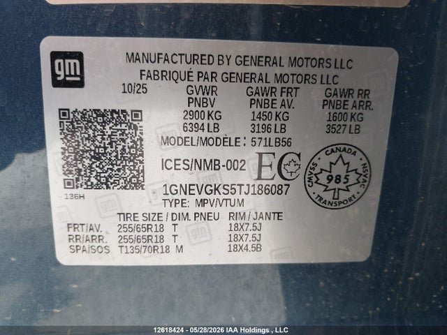 Chevrolet Traverse Lt 2026 1GNEVGKS5TJ186087 Image 19