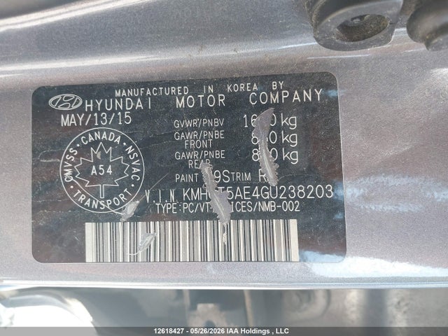 KMHCT5AE4GU238203 Hyundai ACCENT SE