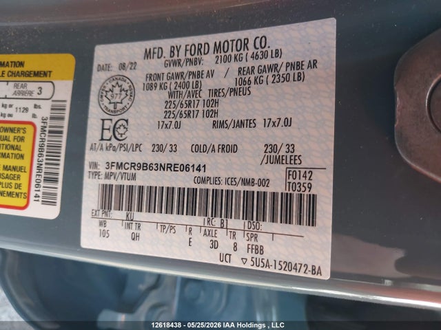3FMCR9B63NRE06141 Ford Bronco Sport Big Bend