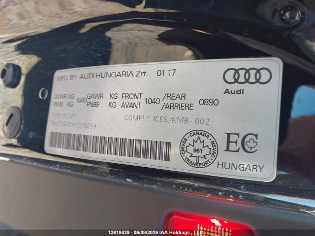 Audi Tts 2.0t 2017 TRUC1AFV0H1016259 Image 18