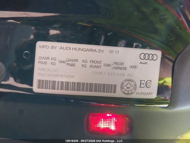 TRUC1AFV0H1016259 Audi Tts 2.0t