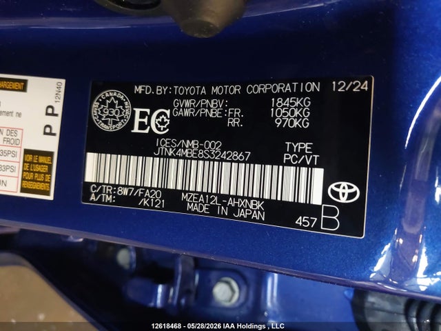 JTNK4MBE8S3242867 Toyota Corolla N