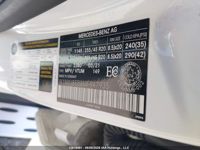 W1N0J8EB8MF947935 Mercedes-Benz Glc Coupe 300 4matic