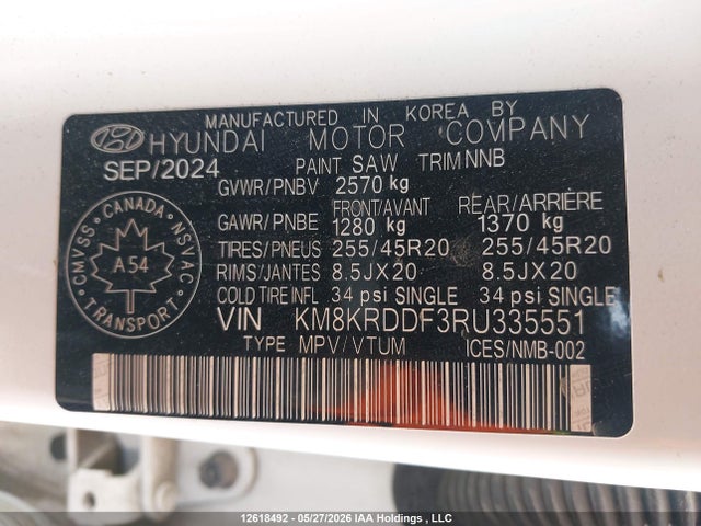 Aukcja sprzedaży 2024 Hyundai Ioniq 5 Limited/disney 100 Platinum Edition, vin: KM8KRDDF3RU335551, numer aukcji: 12618492