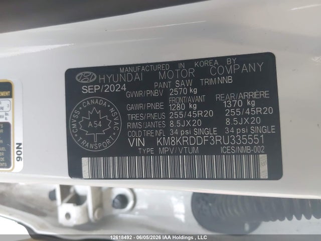 Aukcja sprzedaży 2024 Hyundai Ioniq 5 Limited/disney 100 Platinum Edition, vin: KM8KRDDF3RU335551, numer aukcji: 12618492