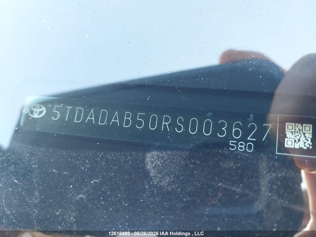 12618495 :رقم المزاد ، 5TDADAB50RS003627 vin ، 2024 Toyota Grand Highlander Hybrid Platinum مزاد بيع